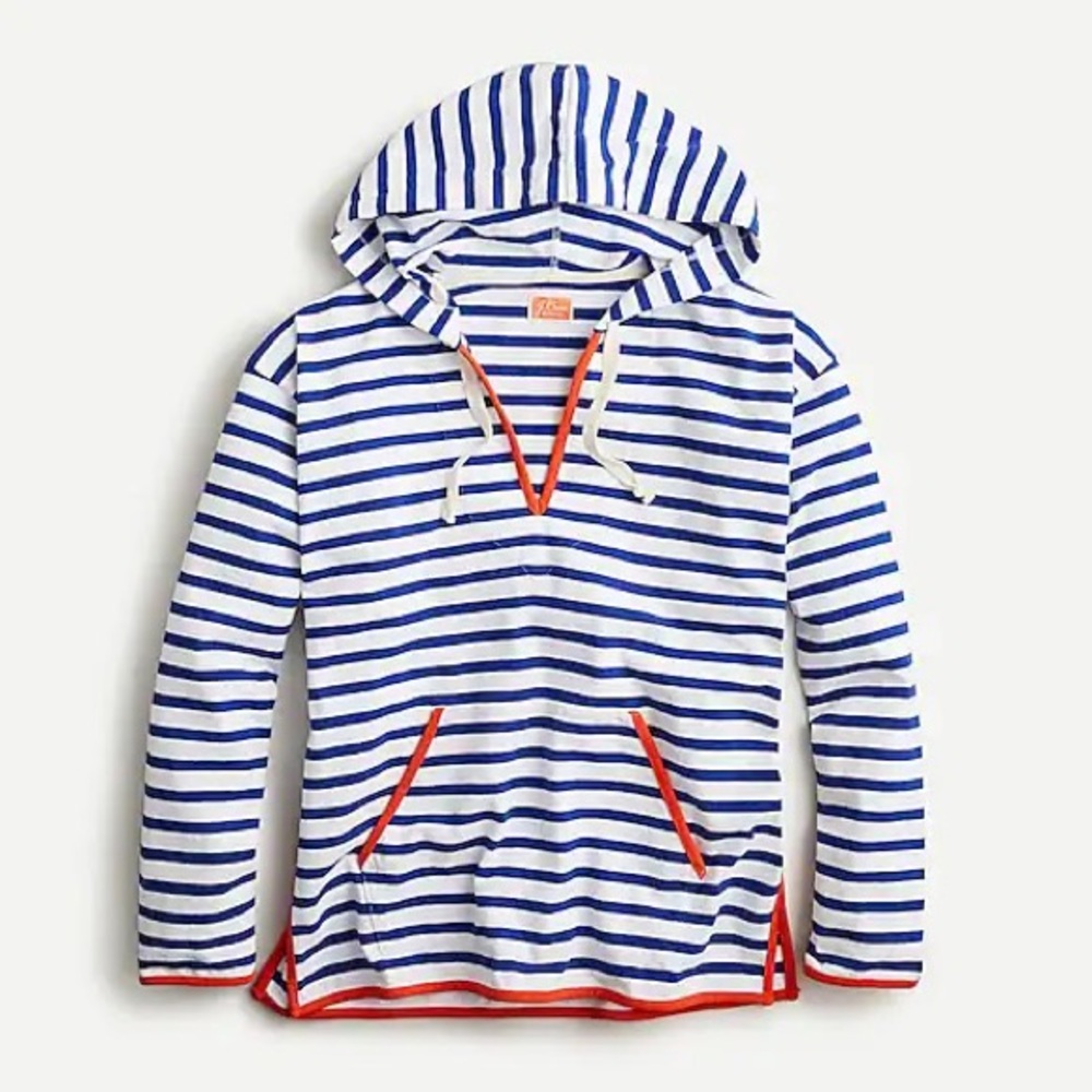 J CREW Weekend Striped Cotton Hoodie